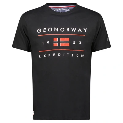 Image of Geographical Norway Mens short sleeve T shirt SY1355HGN Black Cotton Size 2XL