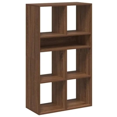 Image of vidaXL Book Cabinet/Brown Oak Engineered Wood Bookcase Shelf 66x31x112 cm, Home Display Shelf, Bedroom/Office Organizer, Decorative Furniture