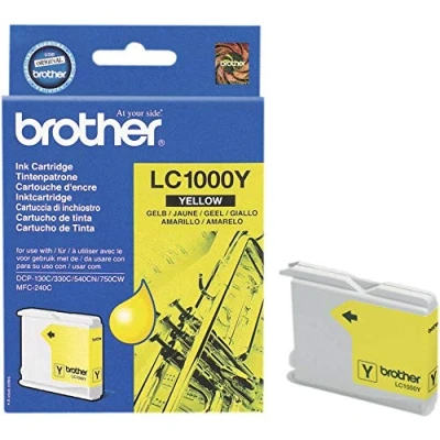 Image of Brother LC1000Y Yellow original ink cartridge for DCP 350, 353, 357, 560, 750, 770, MFC 3360, 465, 5460, 5860, 660, 680, 845, 885