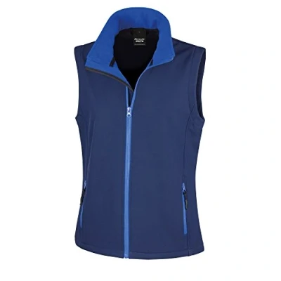 Image of Result Ladies&#039; Printable Softshell Bodywarmer with Recycled Fleece Inner Extra Large Navy/Royal