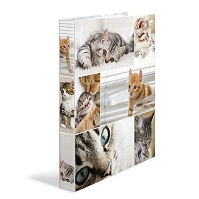 Image of HERMA Ring Binder Animals with Cats Motif, A4, 35 mm Spine, Slim 2 made of Cardboard