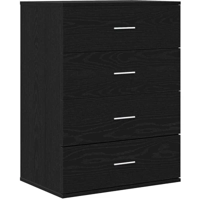 Image of vidaXL Sideboard with Drawer Storage Black oak Engineered wood