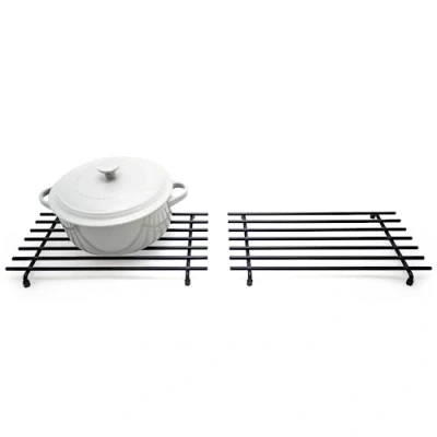 Image of simplywire Trivet Pack of 2 Heat Resistant Kitchen Worktop Protectors Large Black