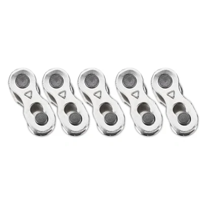 Image of Fafeims 5 Pairs Heavy Duty Bike Quick Release Chain Steel Mater Link Magic Joint Connector for 8/9/10 Speed,Silver(8/7/6 speed)