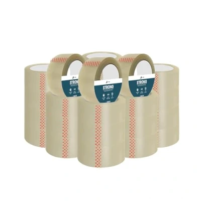 Image of Jria 24 Clear Packaging Parcel Tape With Low Noise &amp; Secure Sticky Seal For Strong Packing Parcel, Boxes, Moving House 48mm x 66m (24)