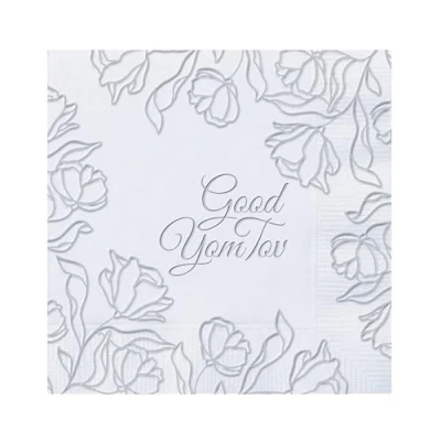 Image of Cazenove 3 Ply Paper Jewish Festival Napkins, 33 x cm, Pack of 16, Silver