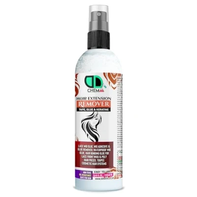 Image of Bond &amp; Tape remover Super Solvent, Hair Extensions Easy to Use Citrus Oil Enriched Adhesive Wig Glue Dissolvent Gentle on skin best multipurpose Alcohol free (250ml Spray)