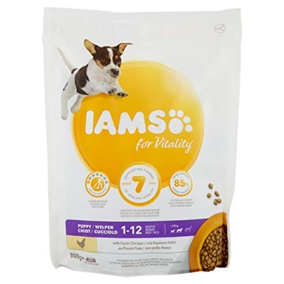 Image of IAMS for Vitality Puppy Small &amp; Medium Chicken Dogs Puppies Mini and 800 g