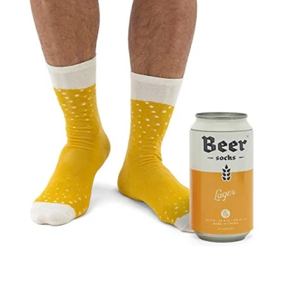 Image of Luckies of London 1 Pair Beer Can Gift Box Cotton Socks Lager 7 11 UK