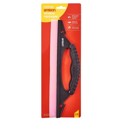 Image of Amtech S5518 Window Squeegee, Glass Wiper for Home and Car, Comfortable Grip Handle