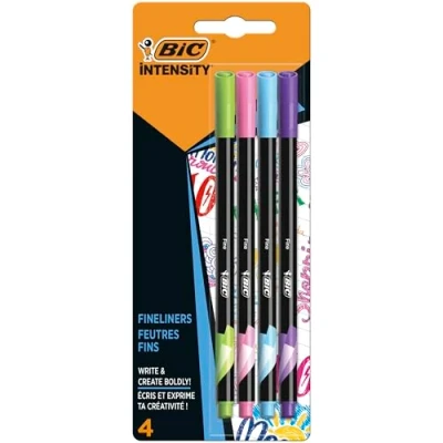 Image of BIC Intensity Fine Point 0.4 mm Assorted Fun Colours 4 Multicoloured