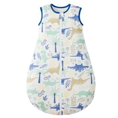 Image of Duomiaomiao Baby Sleeping Bag Winter 2.5 Tog 0 6 months 100% Cotton Wearable Blanket for Newborn, Dinosaur