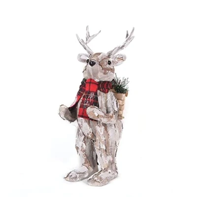 Image of SHATCHI 34cm Reindeer Christmas Tabletop Centrepiece Showpieces Home Art &amp; Craft Xmas Party Window Décor