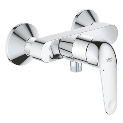 Image of GROHE Swift QuickFix Exposed Single Lever Shower Mixer (Wall Mounted, Metal Lever, 35 mm Ceramic Cartridge, Easy to Fit with QuickSpanner), Chrome, 24333001