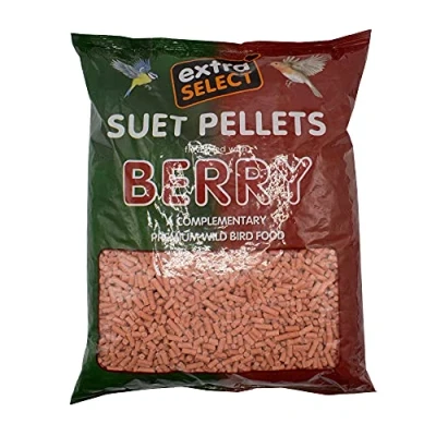 Image of Extra Select Berry High Energy Suet Pellets Wild Bird Food Protein, Fat Rich Year Round Feeding 3 Kg Refill
