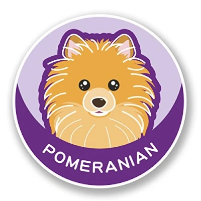 Image of 2 x 10cm Pomeranian Cartoon Dog Sticker Decal Tablet Laptop Car Fun Animal #5986 (10cm 10cm)