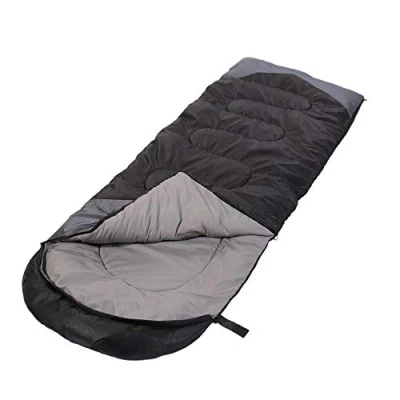 Image of Sleeping Bag 3 Seasons (Summer, Spring, Fall) Warm &amp; Cool Weather Lightweight,Waterproof Indoor Outdoor Use for Kids, Teens Adults Camping Hiking, Backpacking and Survival (Black Grey)