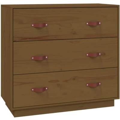 Image of vidaXL Sideboard Honey Brown 80x40x75 cm Solid Wood Pine