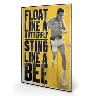 Image of Muhammad Ali Wooden Wall Art, Multicoloured, 40 x 59 cm