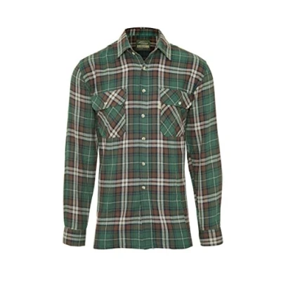 Image of Mens Champion Kempton Country Style Casual Long Sleeved Shirt Olive 4XL