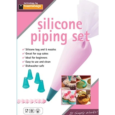 Image of Piping Set Silicone Icing Bag with 5 nozzles, Large