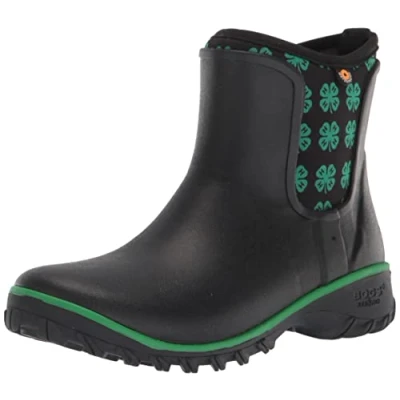Image of BOGS Women&#039;s Sauvie Slip on Boot Rain, 4 h Print Black, 5 UK