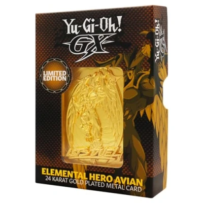 Image of Yu Gi Oh! GX Elemental Hero Avian 24K Gold Plated Metal Card