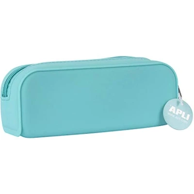 Image of APLI 18415 Nordik Collection Silicone Multipurpose Pencil Case Blue School 185 x 75 55 mm