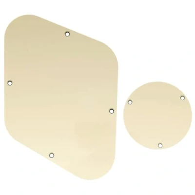 Image of Musiclily LP Control Back Plate and Rear Toggle Switch Cover Set for USA Les Paul Electric Guitar, 3Ply Cream