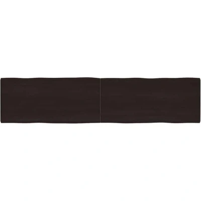 Image of vidaXL Table Top Dark Brown 220x50x(2 6) cm Treated Solid Wood Live Edge