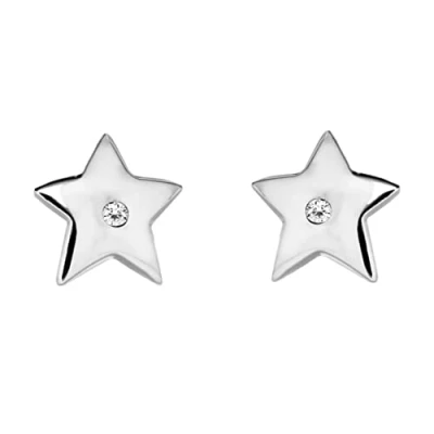Image of Tuscany Silver Women&#039;s Sterling Cubic Zirconia 7 x mm Star Stud Earrings