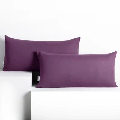 Image of DecoKing 2 cushion covers 40 x 80 cm cotton zip plum amber