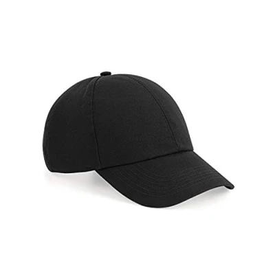 Image of Beechfield B54 Organic Cotton 6 Panel Cap Black