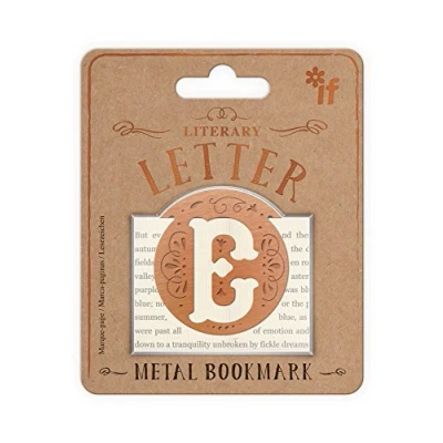 Image of Literary Letters Metal Bookmark Letter E