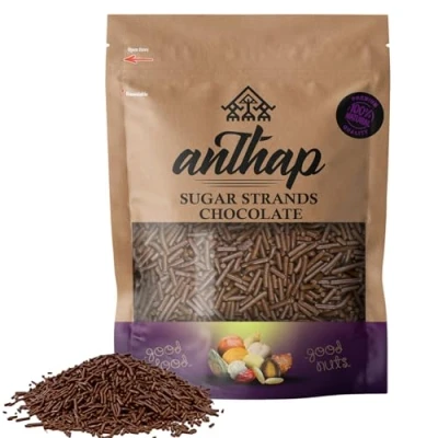 Image of Anthap Sugar Strands Chocolate, Chocolate Sprinkles, Brown Vermicelli, Perfect Topping for Decorating Cupcakes, Ice Cream &amp; Doughnuts, Strands, 500g