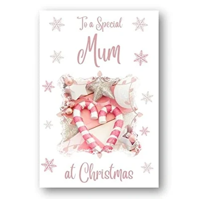 Image of Second Ave Mum Christmas Pink Heart Xmas Holiday Festive Greetings Card