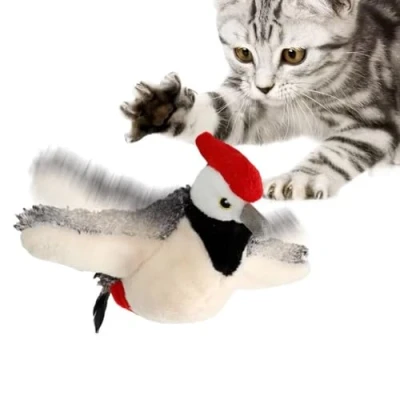 Image of HIMS Flappy Chase Cat Toy, Bird Toy for Cats, Interactive Chirping Flapping Flying Toys Indoor Flapping, Electronic Woodpecker