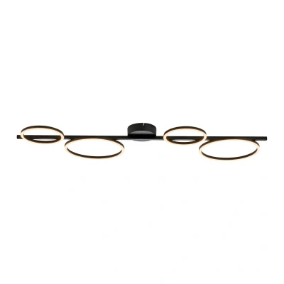 Image of Mini Ritus Integrated LED Semi Flush Ceiling Light Black 1x 36W 3000K Dimmable