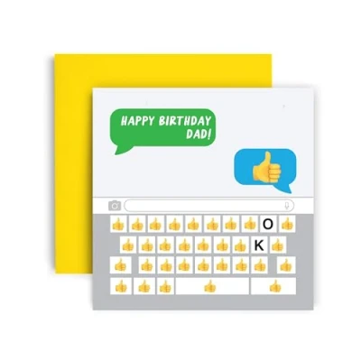 Image of Huxters Birthday Card for Dad and Him Funny Emoji Keyboard Texting 14.8cm (Dad Birthday)
