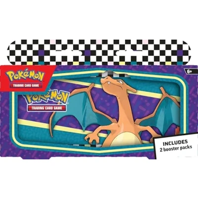 Image of Pokémon TCG: Back to School Pencil Case Charizard (Tin &amp; 2 Booster Packs)