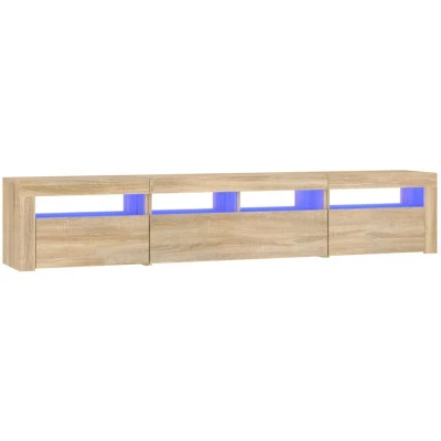 Image of vidaXL TV Cabinet with LED Lights Sonoma Oak 210x35x40 cm