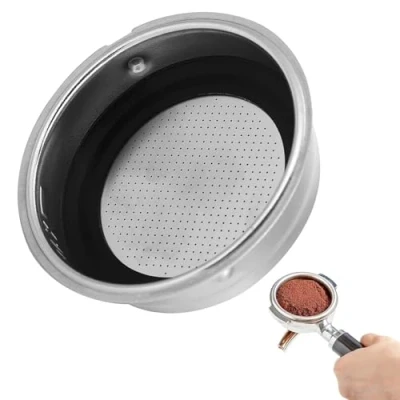 Image of 1 Cup 51mm Coffee Filter Basket, Detachable Stainless Steel Espresso Machine Portafilter Accessories for Home Office