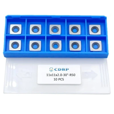 Image of CDBP 11mm Square with 2&quot;Radius Carbide Inserts Cutters 11x11x2.0mm R50 Replacement for Woodworking Fits SpiralHelical Planer Cutter Head Lathe Turning Tools, 10pcs