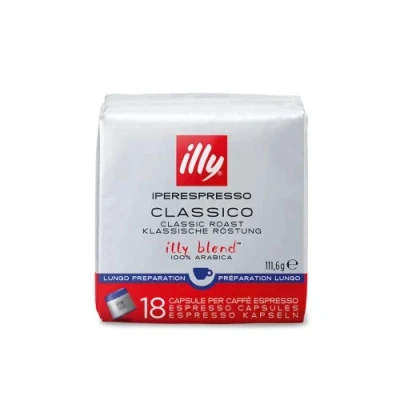 Image of illy Coffee, Lungo Coffee Capsules, Medium Roast, 100 Percent Arabica 18 Capsules