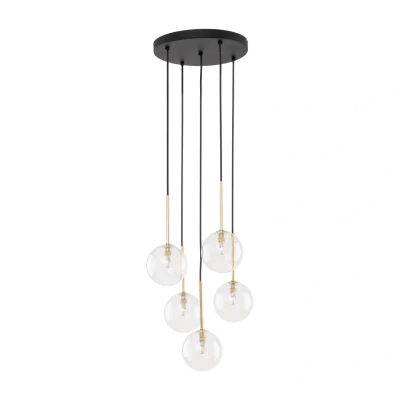 Image of Nilos Cluster Pendant Ceiling Light Black 5xG9