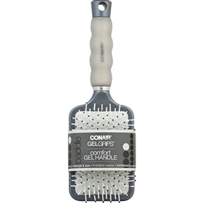 Image of Conair Gel Grips Paddle Brush, Size B, Pink &amp; White, 1 Count