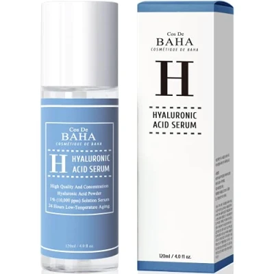 Image of Cos de BAHA Pure Hyaluronic Acid 1% Powder Serum for Face 10,000 ppm Anti Ageing + Fine Line Intense Hydration Moisturiser Visibly Plumped Skin Prevent Bladder Pain (4Fl Oz)