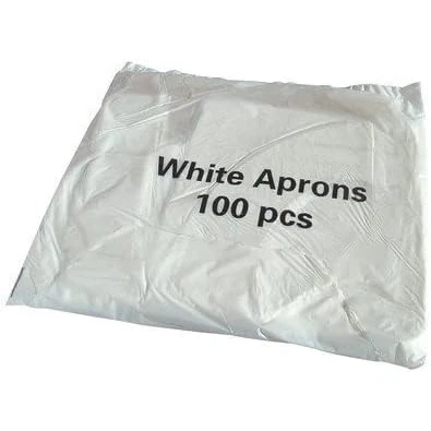 Image of Aardvark Janitorial Supplies Disposable Flat Pack of 100 Aprons, (White)