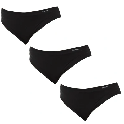 Image of Janira Womens Pack 3 Mid waist panties with inner lining 1031184 women Black Size X Large