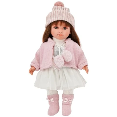 Image of Llorens 1053528 Sara Doll with Brunette Hair and Brown Eyes, Fashion Soft Body, Includes Trendy Outfit, 35 cm